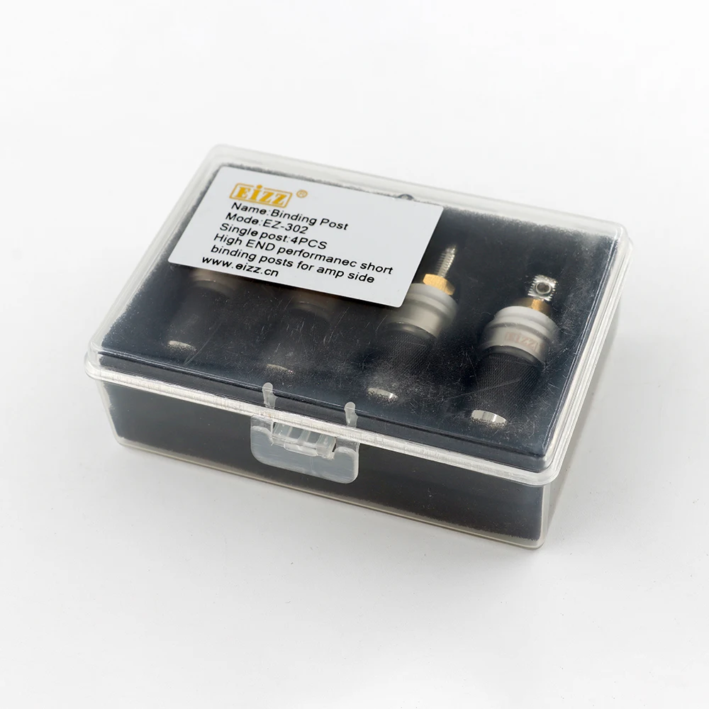 2 pcs EIZZ EZ-302 Speaker Binding Post Banana Jack HIFI DIY Amplifier Tube Binding Post Rhodium Plated Tellurium Copper