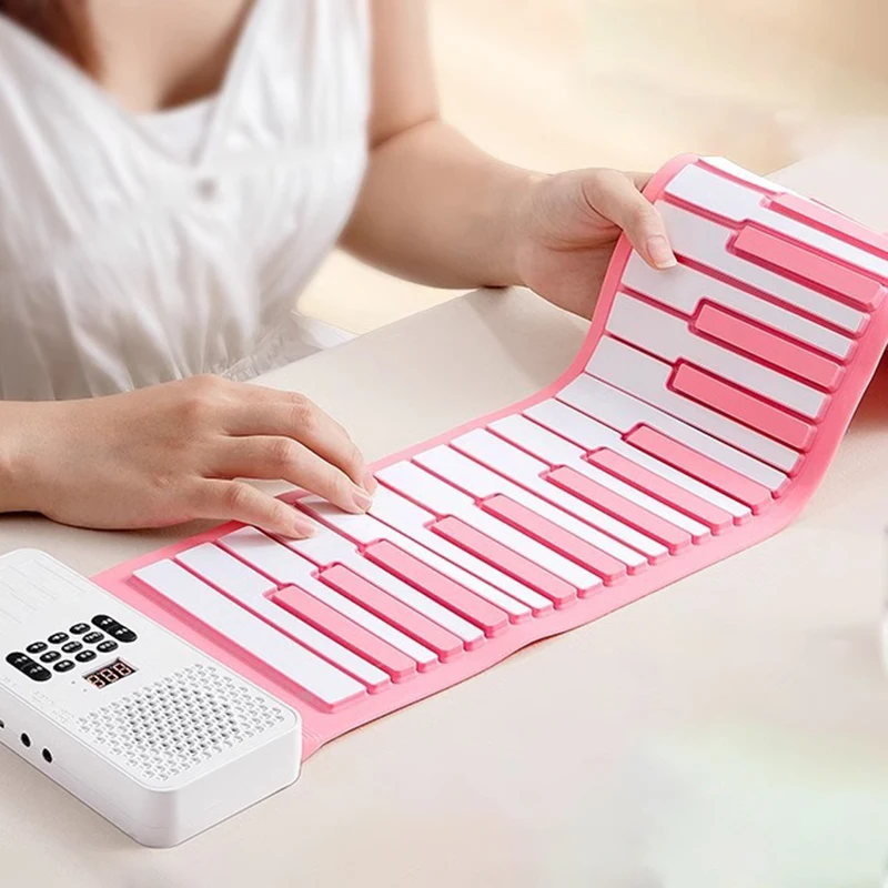 Waterproof Hand Roll Piano 88 Keys Foldable Silicone Piano Professional Portable Digital Pianos Electronic Pianos for Beginners