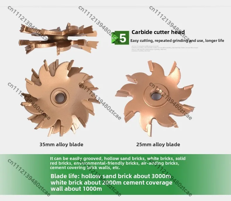 Dust-Free Electric Wall Chaser, Handheld Floor Brick Cutting Saw, Multifunctional Construction Grooving Power Equipment