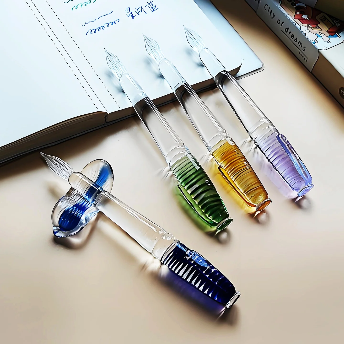 

MAJOHN Chasing Light Joyful Color Crystal Glass Dip Pen Color Ink Master Handheld Drawing Hook Line DIY Creation Pens