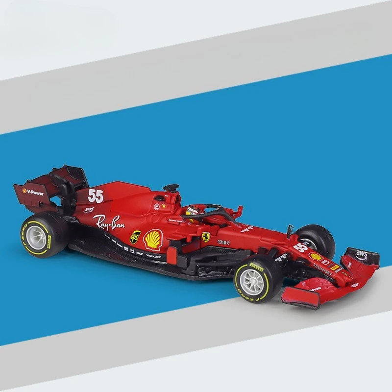 

1:43F1 Racing Car 2021 Season SF21 Simulation Alloy Car Model Toy with Plexiglass Case