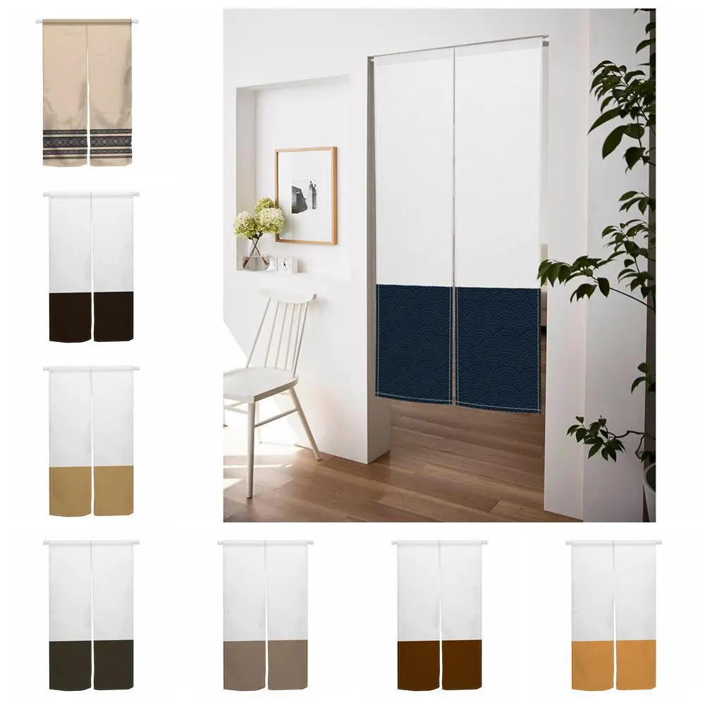 

Japanese Style Noren Doorway Curtains Up and Down Two Different Color Bedroom Kitchen Entrance Hanging Half-Split Door Curtain