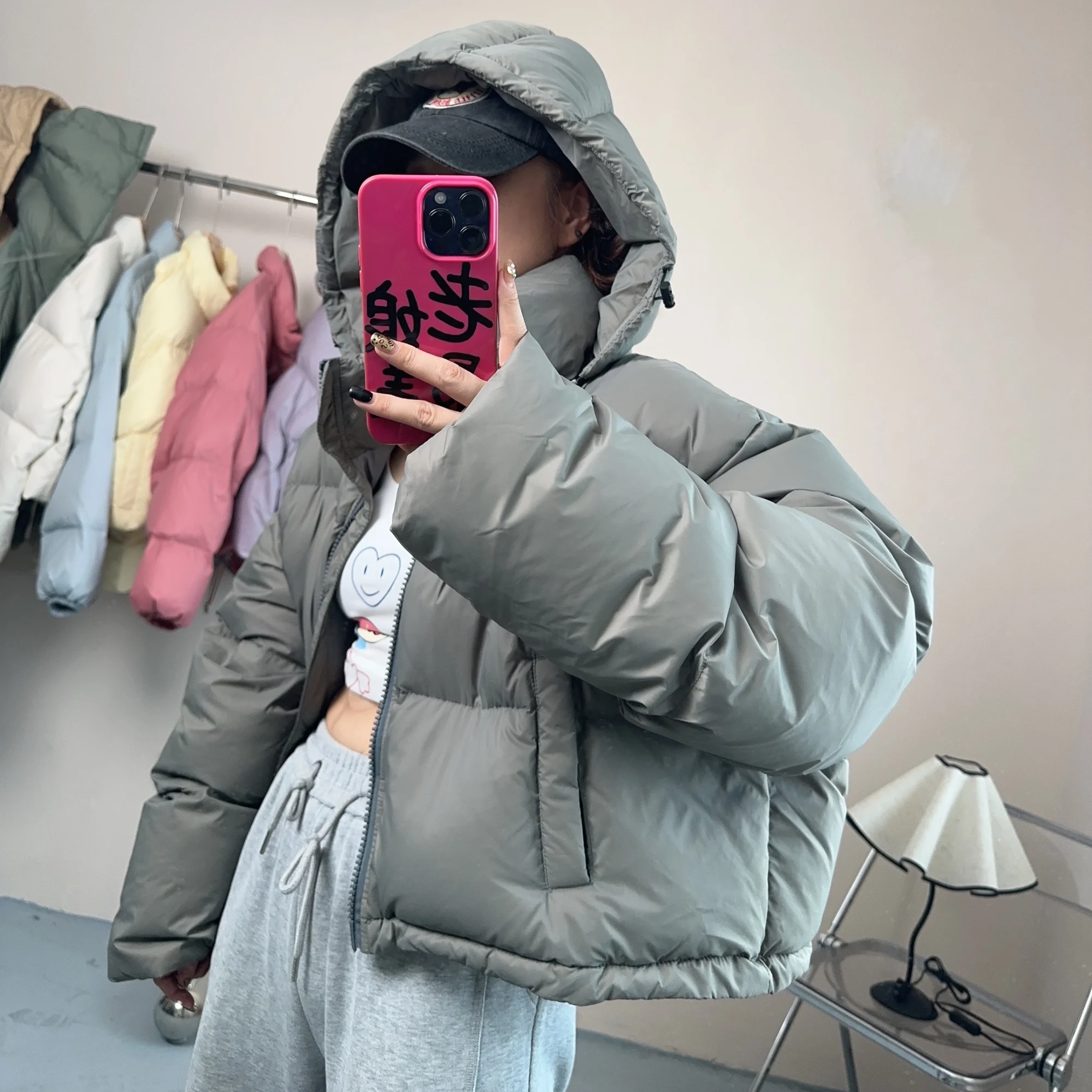 Fashion Fall Winter Down Coat Puffer Jacket and Coats Women Bubble Cropped Outerwear Warm Clothing