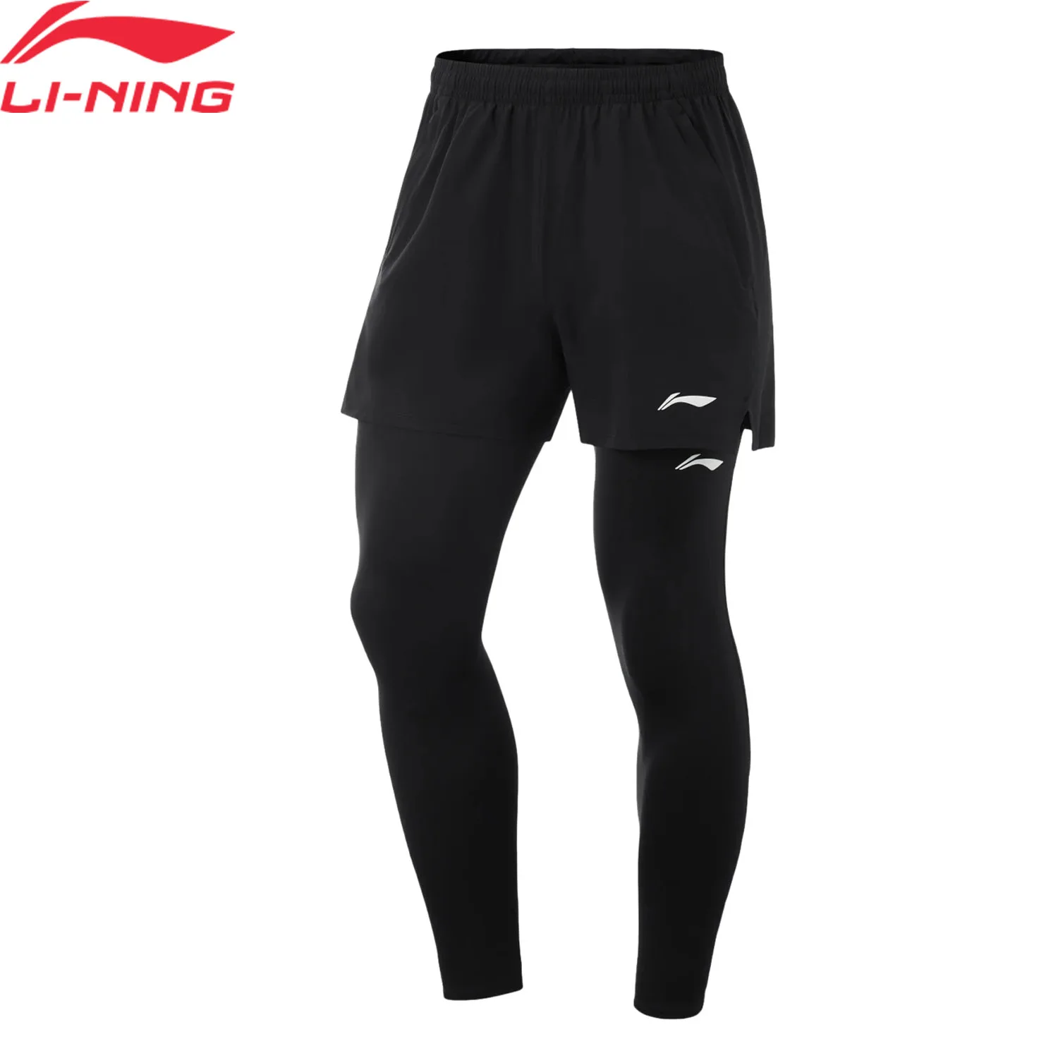 Li-Ning Men Running  3 In 1 Pants AT DRY 88%Polyester 12%Spandex Comfortable LiNing Sport Trousers AWBV011 ﻿