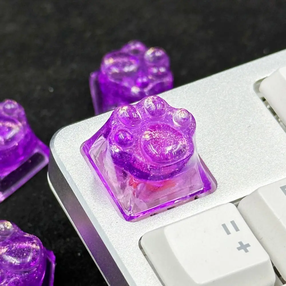Transparent Cat Claw Keycaps Girly Romantic Cat Claw Keyboard Cap Handmade DIY Mechanical Keyboard Keycap Decoration