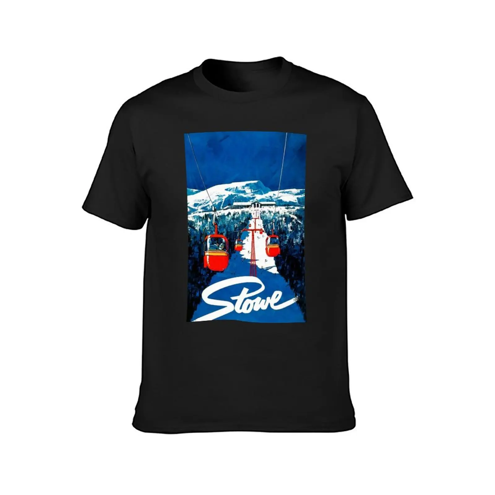 Vintage Stowe Gondola Winter Travel Ski T-shirt tees customs aesthetic clothes quick drying mens cotton t shirts