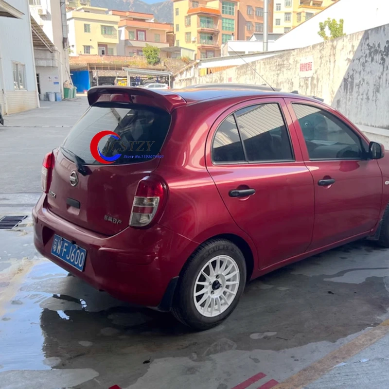 سبويلر لنيسان مارس 2010 2011 2012 2013 2014 2015 جودة عالية بلاستيك ABS سقف خلفي للسيارة أجنحة سبويلر ملحقات #2