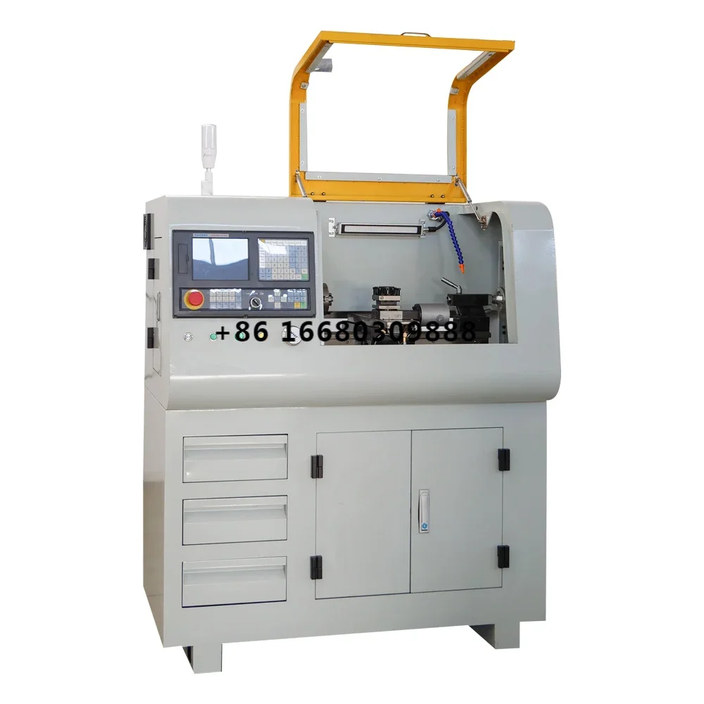 China Mini Hobby Horizontal Flat Bed CNC Lathe Metal Machine CNC210 for School Education and Personal Use