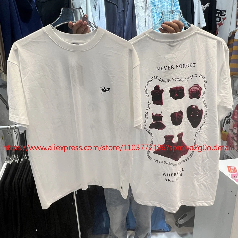 2026 Summer Men Women Loose Casual Patta T-shirt Letter Logo Fun Print Crewneck Cotton Short Sleeve PATTA Tops