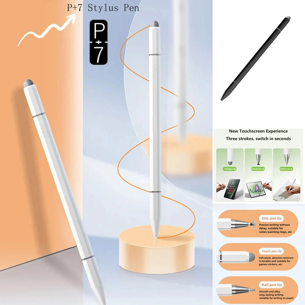Universal Bp28 Stylus For Android IOS Screen For iPad Pen Huawei Xiaomi Samsung Tablet P+7 No Need to Charge three tipS Pen