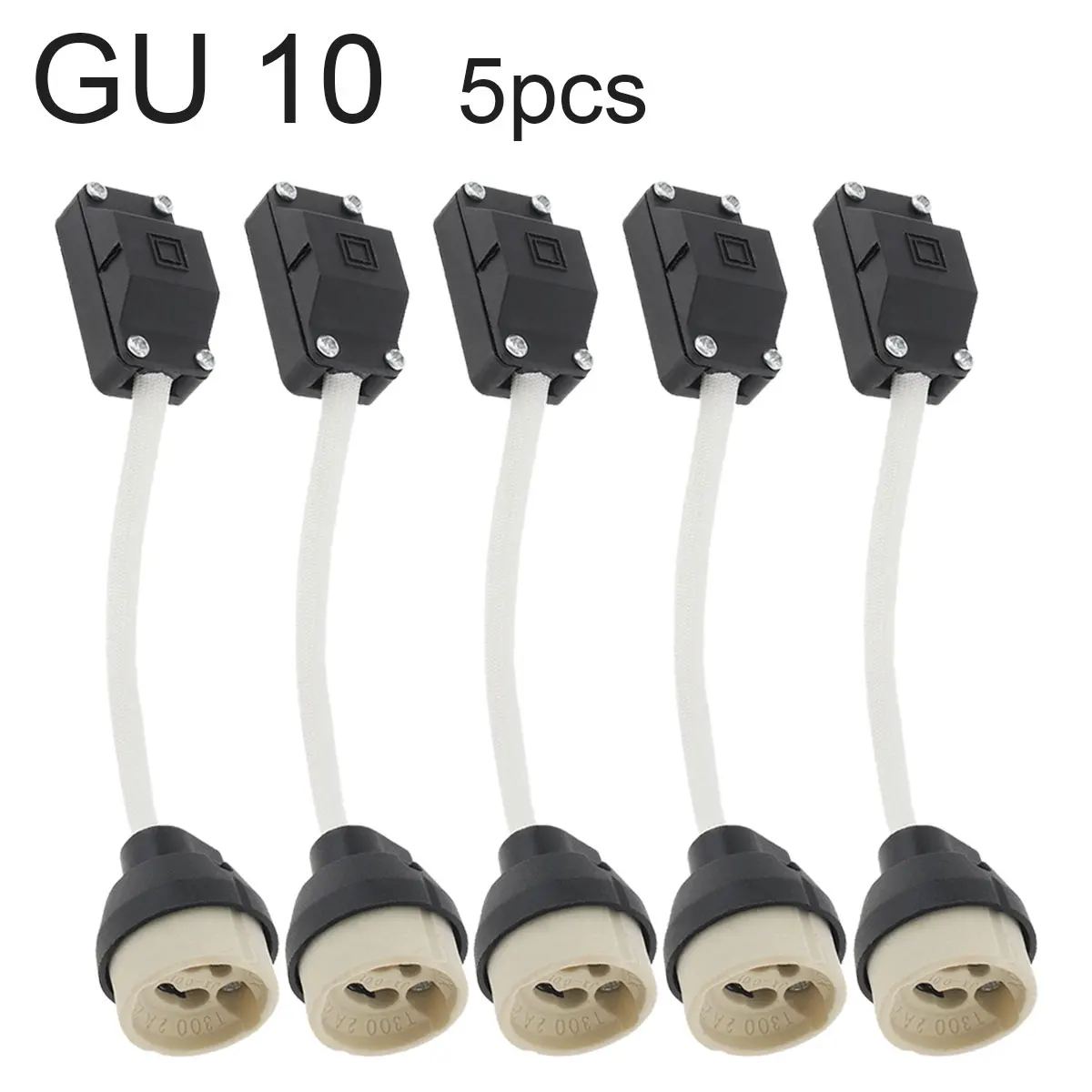 5pcs GU10 Lamp Holder Ceramic Lamp Bases Connector for LED Light Bulbs Halogen Bulbs Downlight with Terminal Box  Socket