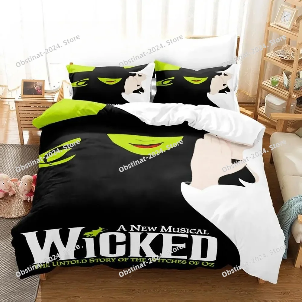 

3D Print Wicked Musical Broadway Drama Bedding Set Boys Girls Twin Queen King Size Duvet Cover Pillowcase Bed boys Adult Bedroom