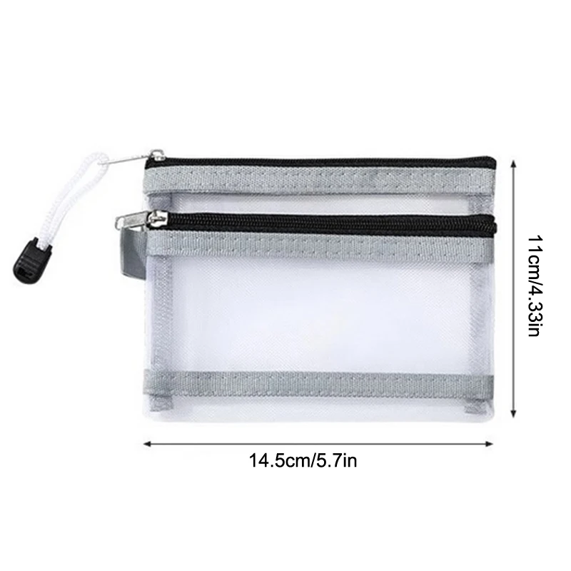 Kleine Mesh Doppelschicht Münztüten Bus ID Kreditkarte Aufbewahrungstasche Geld Geldbörse Kopfhörer Kabel Linie Organizer Tasche