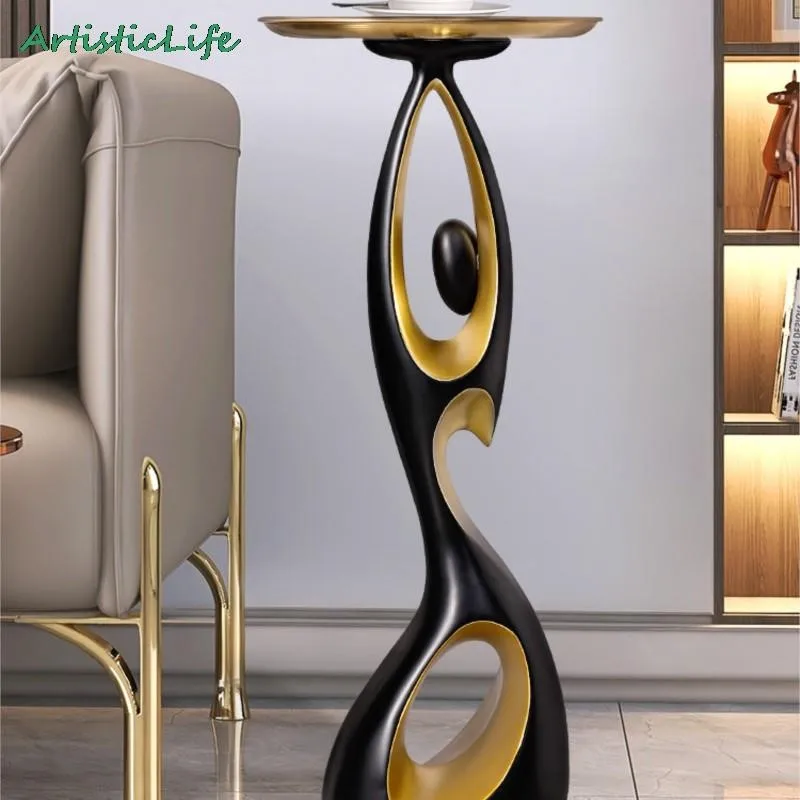 ArtisticLife Side Table Small Coffee Table Simple Modern Corner Table Creative Living Room Sofa Side Table Nordic Art Floor Rack