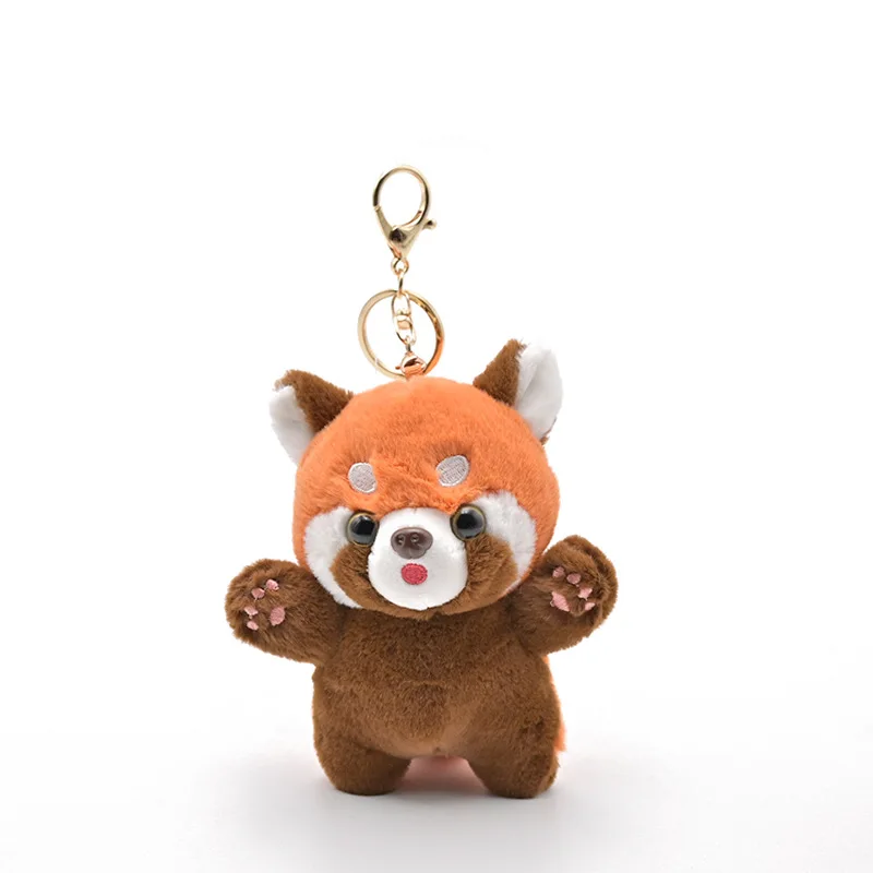 Cute cartoon red panda plush toy pendant little raccoon doll keychain doll playground doll