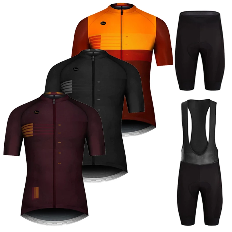 

New Pro Team Cycling Jersey Sets Men Bib Shorts Bicycle Short Sleeve Bicicleta Clothing Bike Maillot Ciclismo Hombre Black Sets