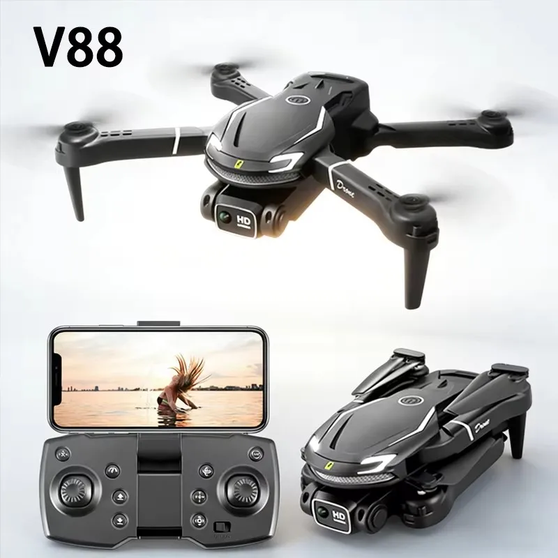 

Квадрокоптер с двойной HD-камерой, дистанционным управлением, для профессиональной аэрофотосъемки, GPS, 5G, 8K, дрон V88, оригинальный, новый, игрушечный БПЛА