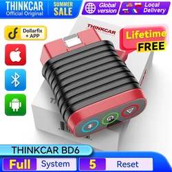 THINKCAR BD6 Bluetooth Auto OBD2 escáner sistema completo 5 reinicio ETS aceite de por vida actualización gratuita herramienta de diagnóstico de coche uso aplicación THINKDIAG