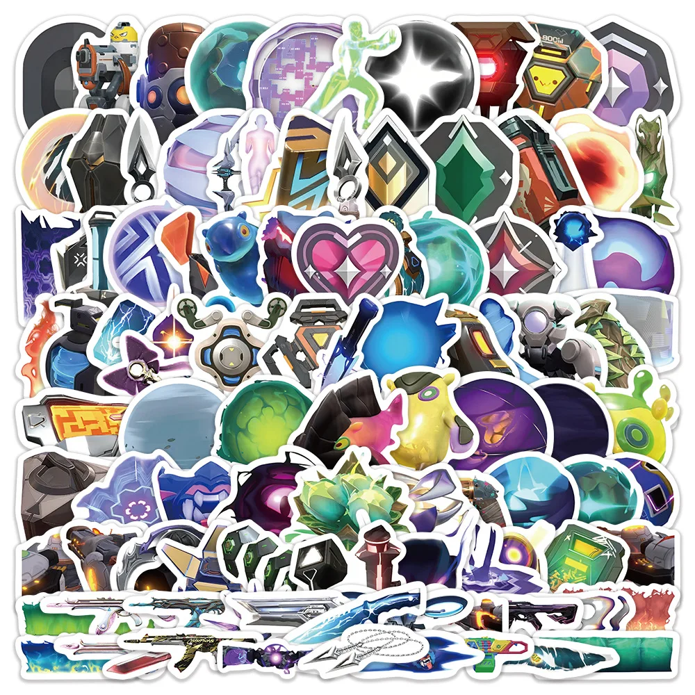 

10/50/100PCS Hot Game VALORANT Skills Fun Graffiti Stickers Creative Decorative Skateboard Helmet Water Cup Notebook Decal