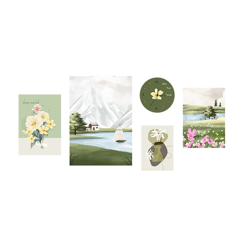 

Cream wind living room decorative painting modern simple multi-picture combination sofa background wall hanging painting l