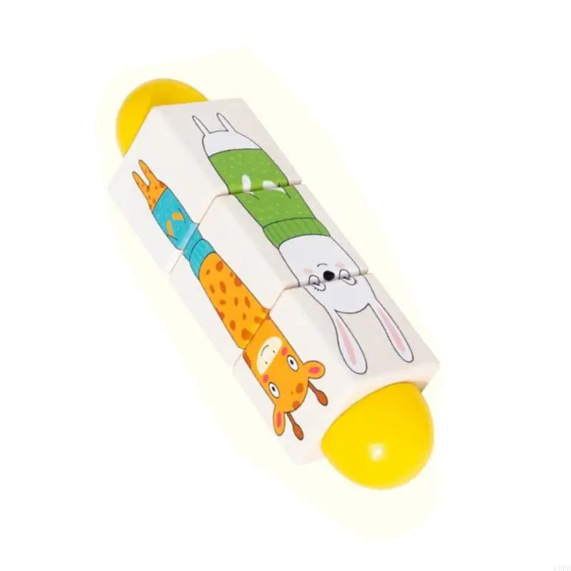 Baby Cognitive Puzzle Fun Juguete aprendizaje bloque giratorio para desarrollo sensorial L8RB