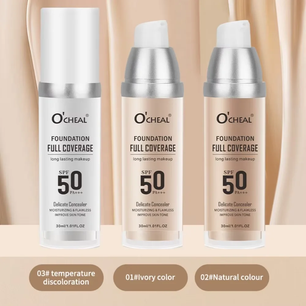 3 Shade Full Coverage Concealer Liquid Foundation makeup high coverage Base makeup cushion Foundation cream Natural Matte