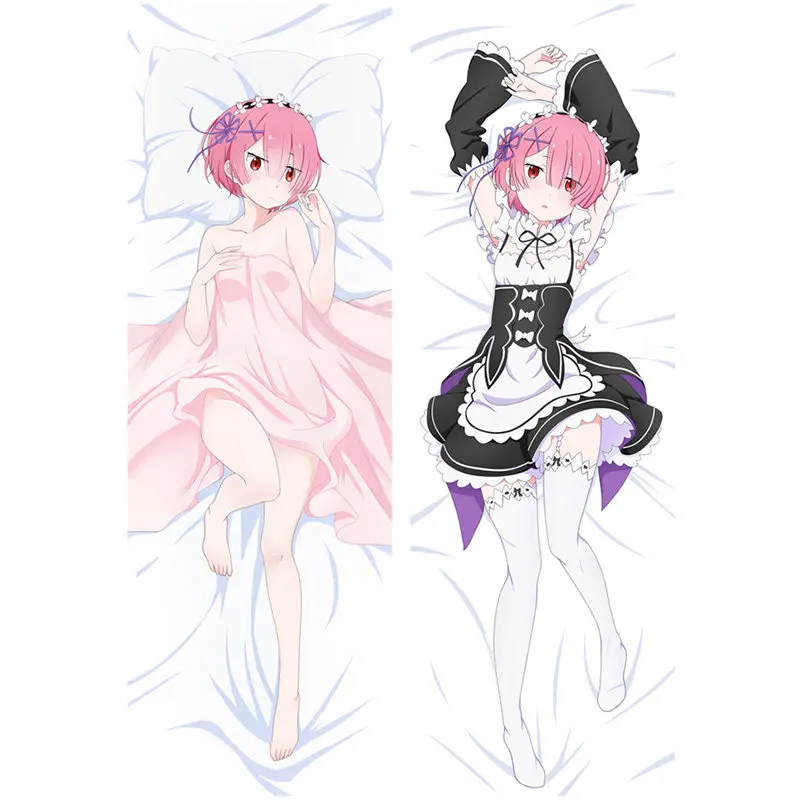 60x180cm Anime World Pillow Covers m Emilia 3D Double-sided Bedding Hugging Body Pillowcase