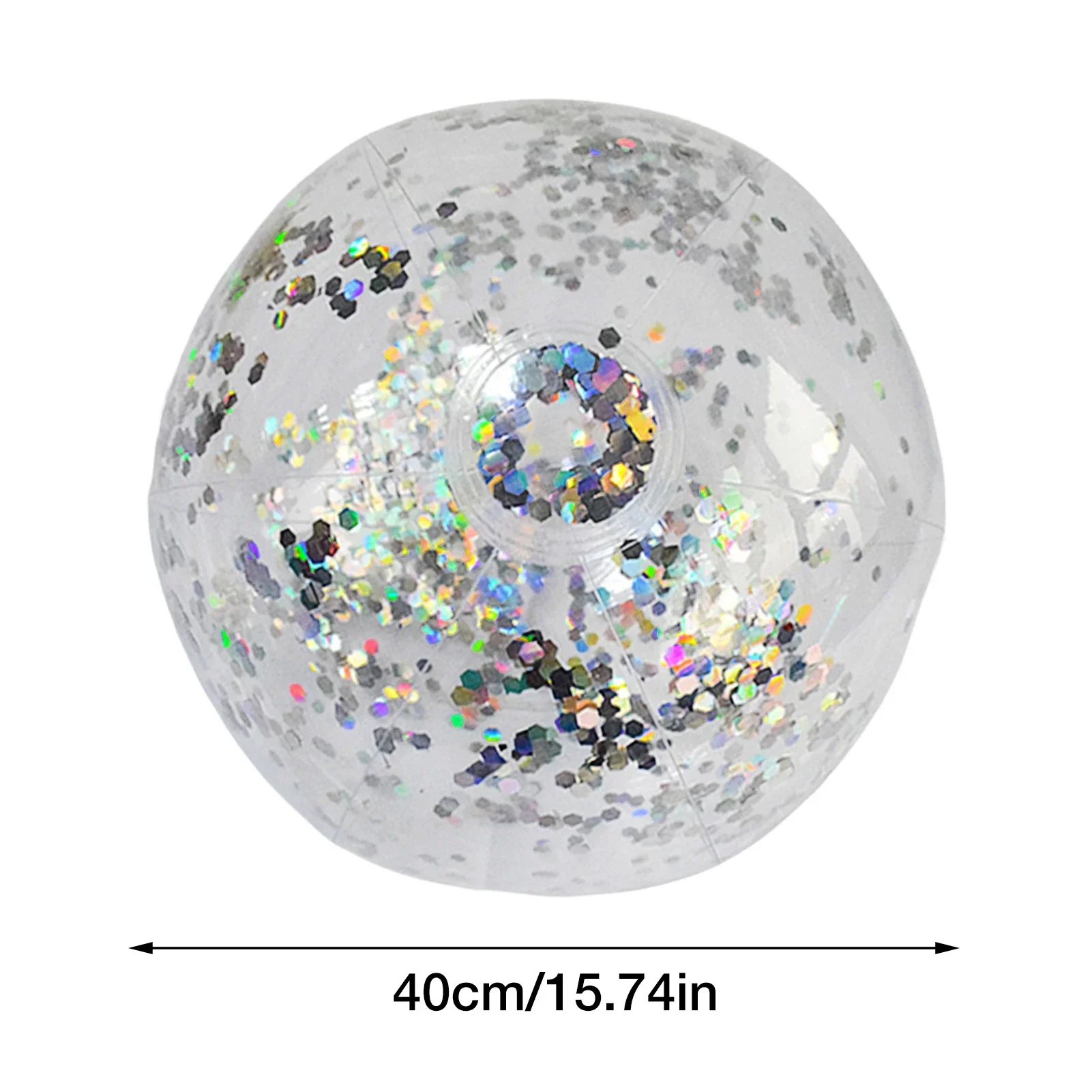 Ballon de plage gonflable transparent pour enfants et adultes, jouet de piscine, flotteur avec paillettes, fête d'été, jeu d'eau, 40cm