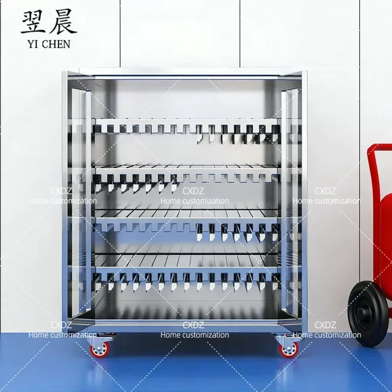 Stainless Steel Mesh Cabinet SMT Placement Rack Anti-static Mobile Turnover Cart for PCB Storage and Transport Industrial