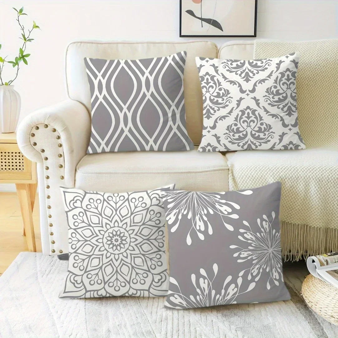 High End Fabric 45 45cm Pillow Case Home Decoration Cushion Cover Geometric Style Home Living Room Sofa Pillow Case Polyester