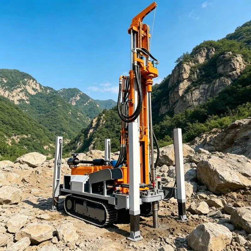 Crawler Mounted Rotary Drilling Rig Water Well Drill Machine Air Compressor Bore Hole Borehole Drilling Machine