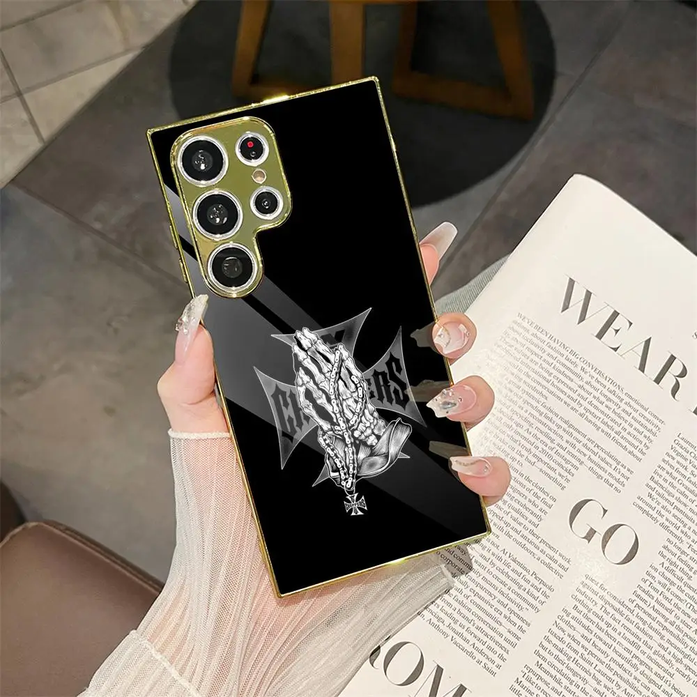 W-West Coast C-Choppers Phone Case For Samsung Galaxy S25 S24 S23 Ultra Metal Frame Case Slim Shockproof Cover Durable
