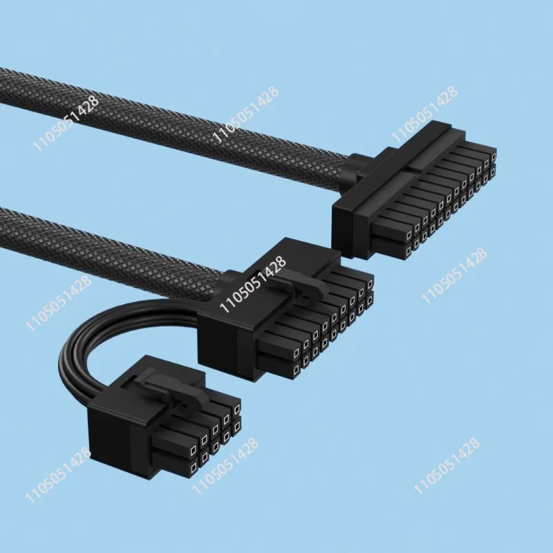 24-Pin ATX Modular Cable - Ultra-Soft Braided, Straight Connector for Full Modular PSUs