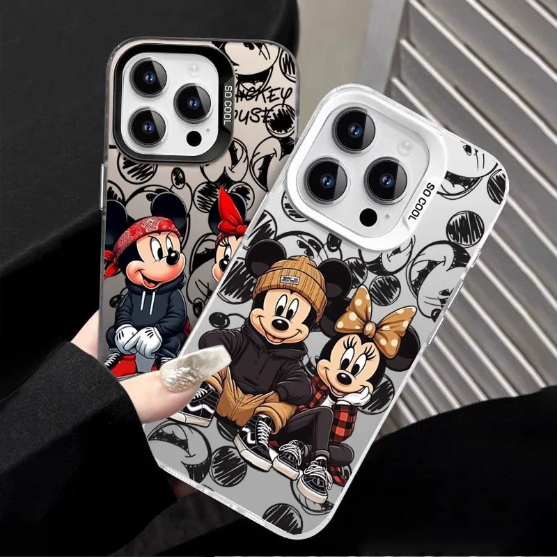 เคสคู่รักมิกกี้มินนี่เมาส์สำหรับ OPPO Reno 14 13F 12F 11F 12 10 11 13 Pro 8T 7 8 10 Pro Plus A3X Find X8  แบบแข็ง IMD