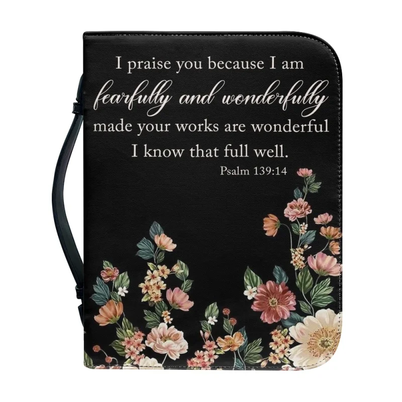 I Praise You I Am Fearfully and Wonderfully For Men Christmas Gift Print Leather Bible Bag Women Cross Design Women's Handbags