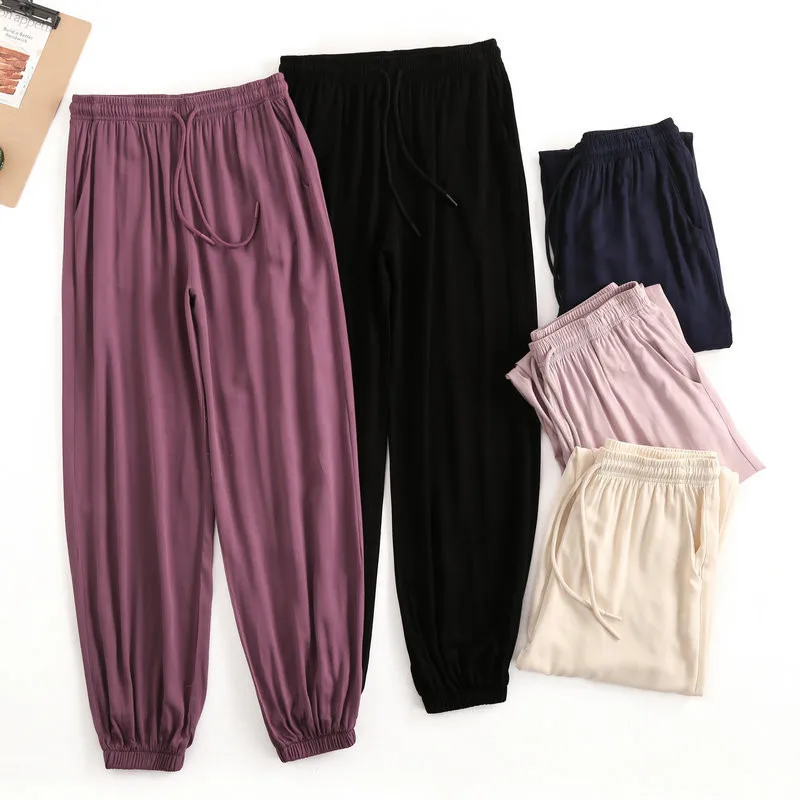 L-4XL Pajama Pants For Women Lounge Sport Style Sleepwear Autumn Winter Nightwear Pant Modal Spring Home Wear Pijama Trousers