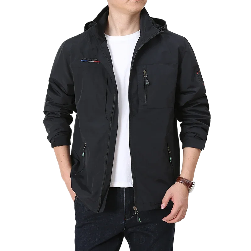 Hiking Jacket Men Casual Solid Jacket Windproof Waterproof Outdoor Coat Autumn Zipper Hooded Fishing Windbreaker Male Jacket