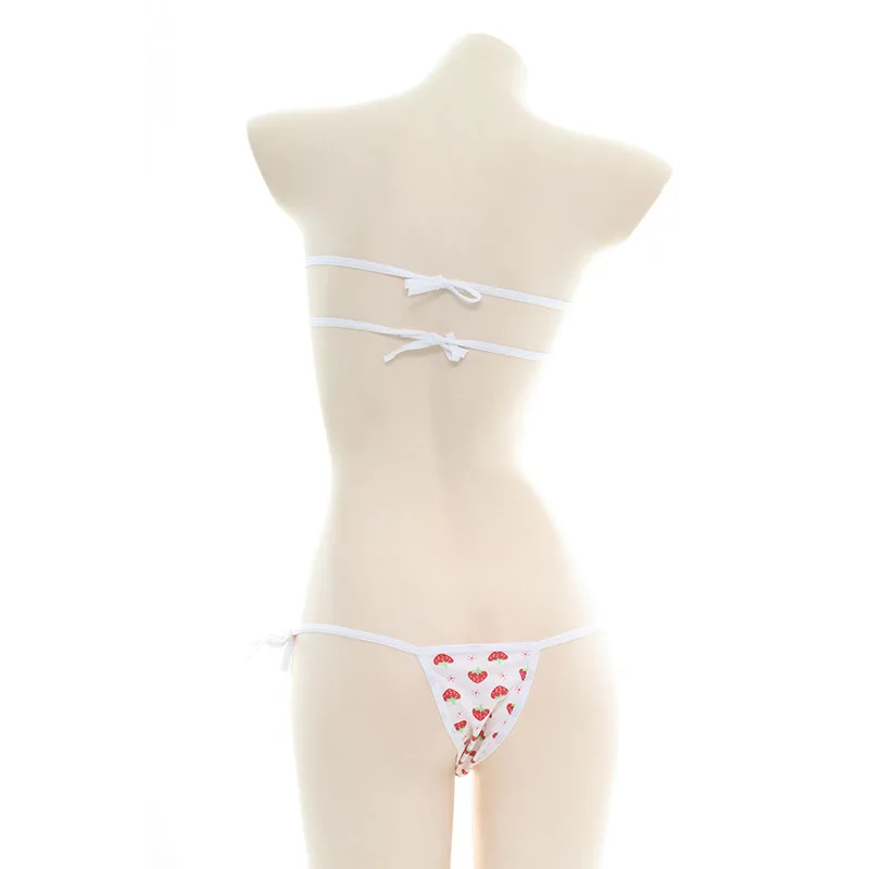 حمالة صدر صغيرة مخططة ومجموعات موجزة ملابس داخلية نسائية مثيرة لوليتا كاواي بيكيني ملابس داخلية مثيرة