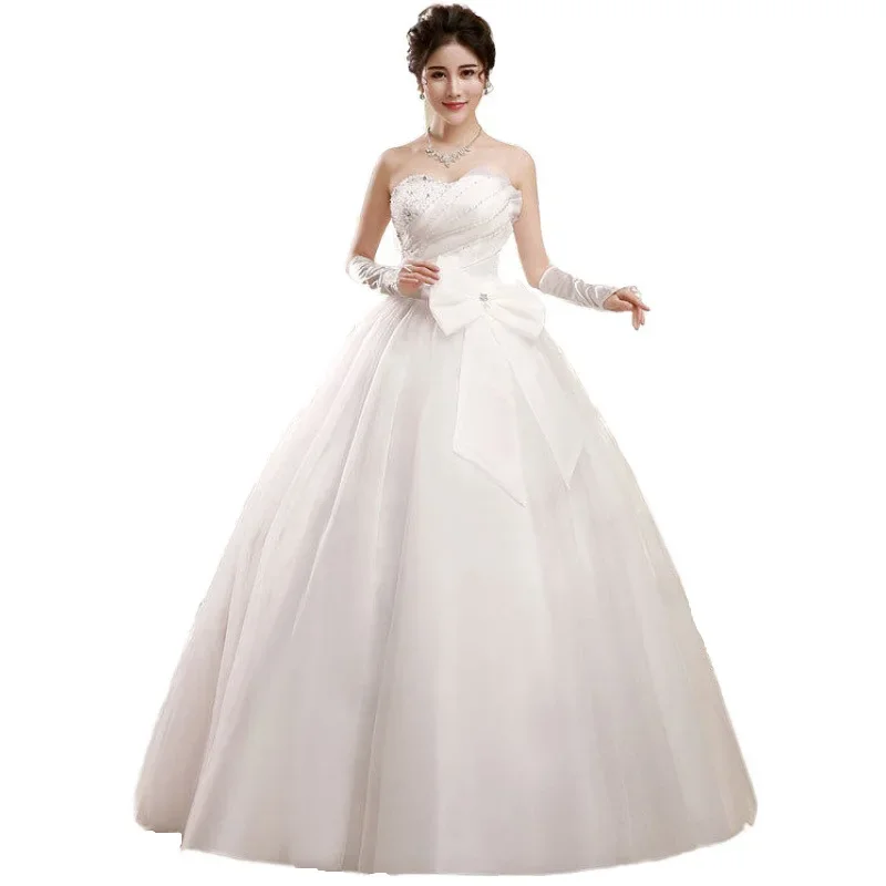 

Customized Wedding Dress Plus Size Lace Up Dresses Ball Gowns Bride Wedding Dresses Vestido De Noiva