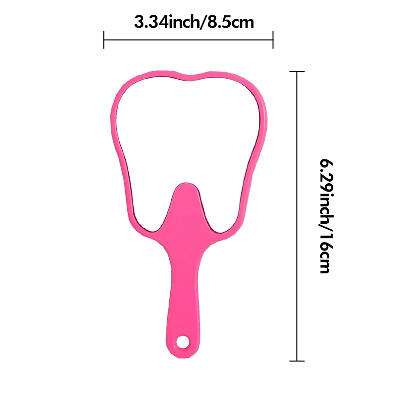 Tooth Shaped Handheld Mirror Cute Makeup Mirror Hand Held Dental Mirrors With Handle High Definition Makeup