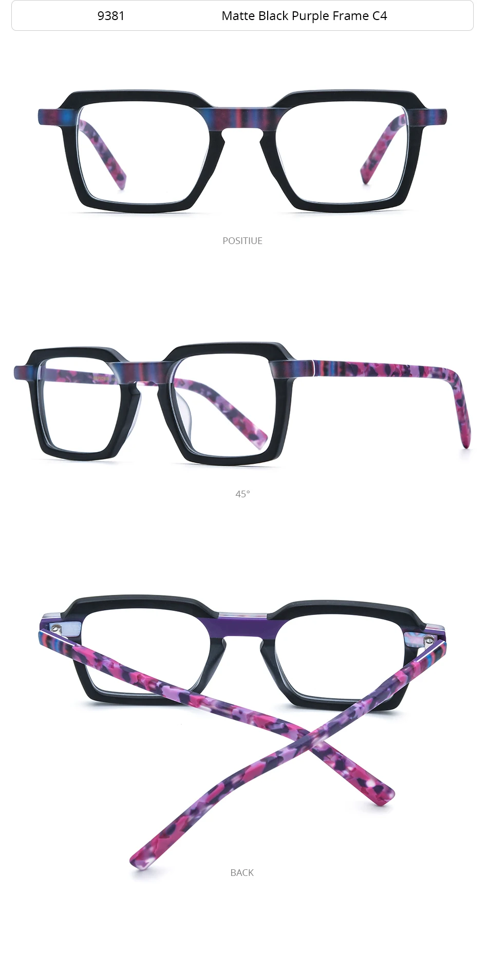 HEPIDEM Matte Acetat Brille Rahmen Männer Marke Design Quadratische Brillen Frauen Japanische Handgemachte Brille Johnny Depp Brillen 9381 – Detail 10