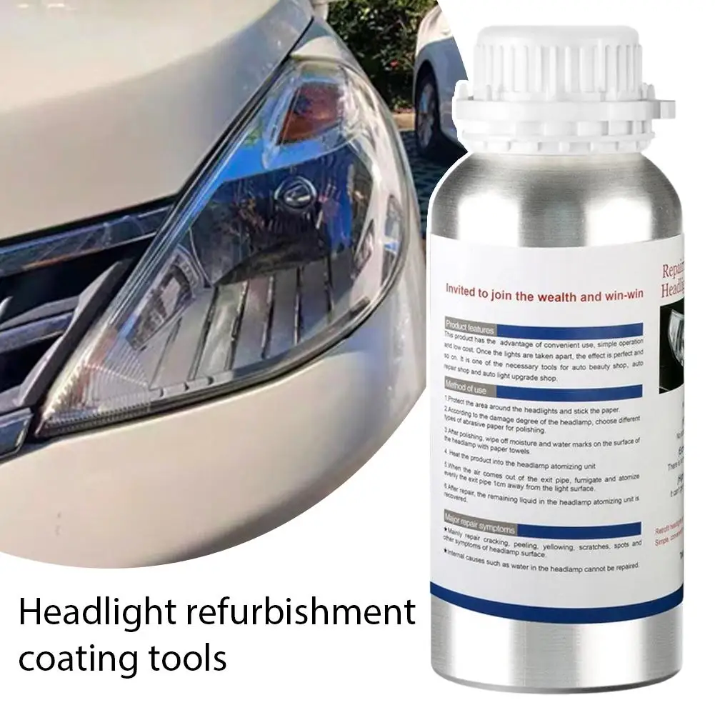 Auto Headlight Restoration Liquid, Car Headlight Scratch Restoring Fluid Repair Polish Cleaner, Restoring Dull Yellow Headlamp - Image 4