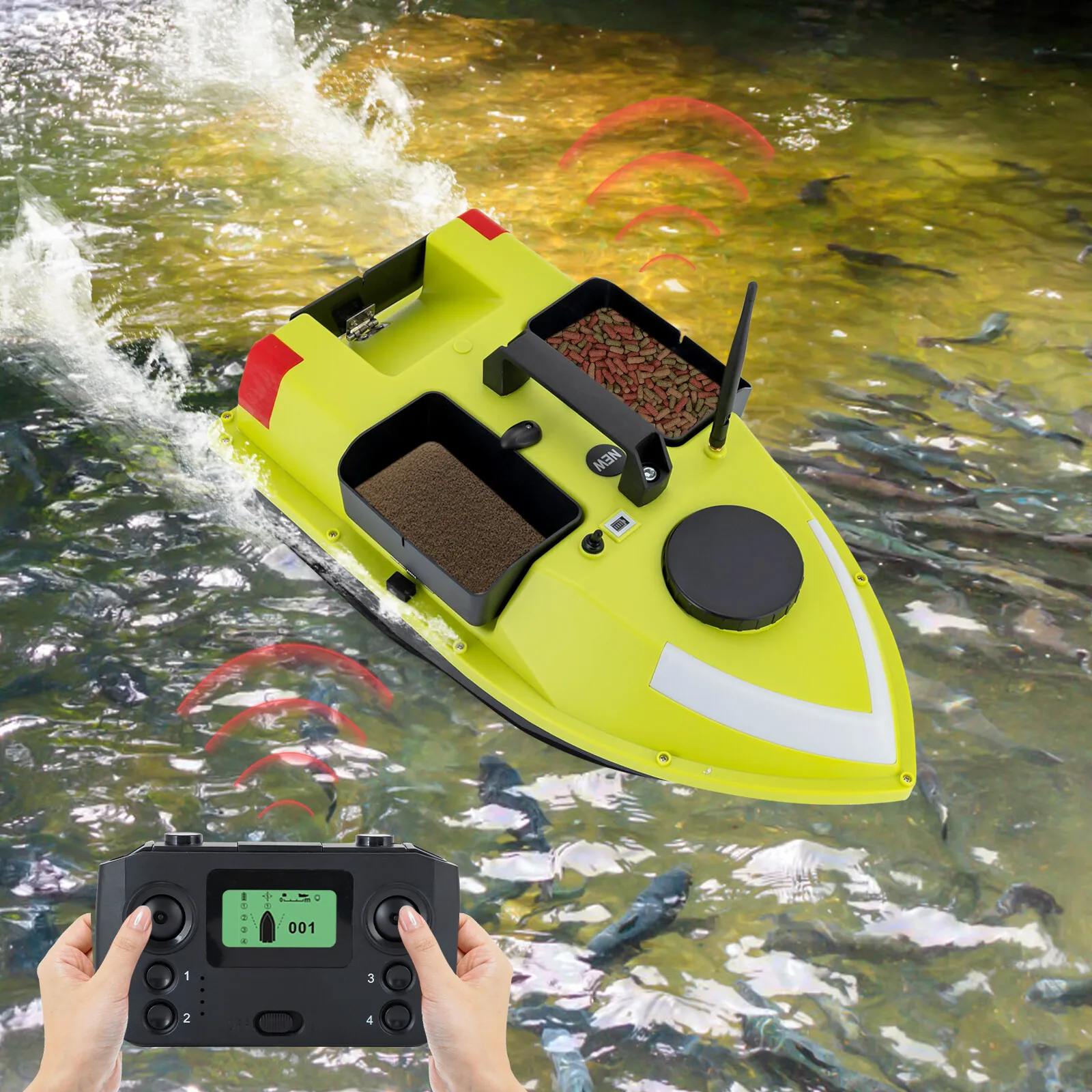 

99-полосный GPS-лодка для рыбалки с приманкой и 7-цветной RGB-подсветкой, двигателем 52 Вт для точного литья