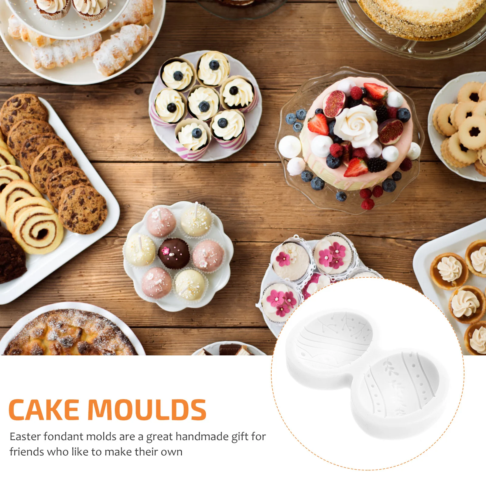 

Silicone Cake Mold Easter Egg Molds for DIY Baking Fondant Chocolate Candy Dessert Decorating Easy Release Non Stick