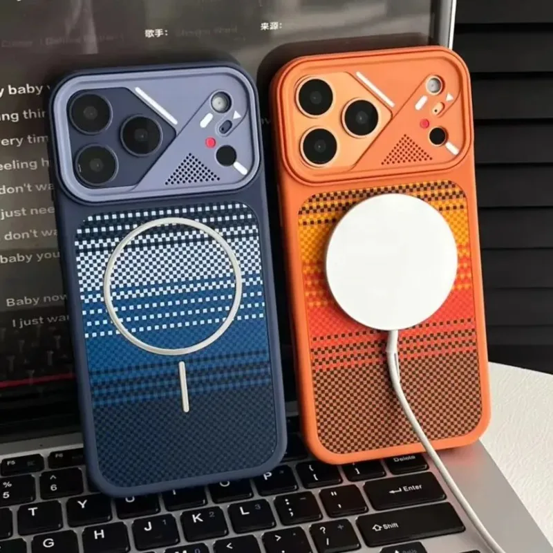 For Magsafe Carbon Fiber Texture Magnetic Case For iPhone 18 17 16 14 15 Pro Max Wireless Charging Shockproof Plastic Hard Cover view 5