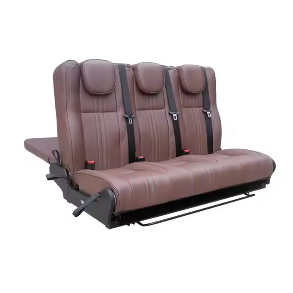 

3-Person Leather PU Trifold Folding Seats Modified Car Seats for RV MPV Van Motorhomes Alphard Land Cruiser Models