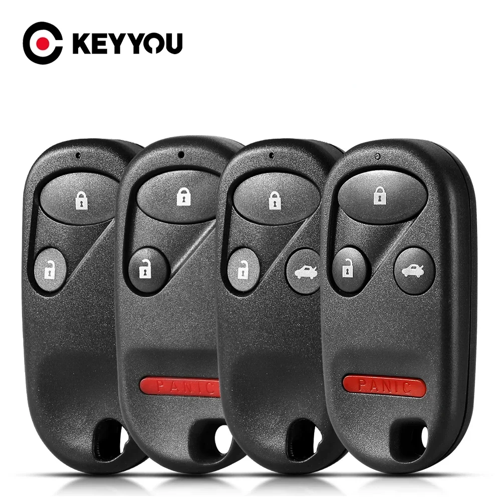 KEYYOU 2/3/4 Buttons Remote Car Key Shell Case Replacement For Honda Accord Civic CRV Jazz S2000 Fit Odyssey