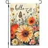 Hello Fall Floral Garden Flag 12x18 Double Sided Outdoor Decor jjp