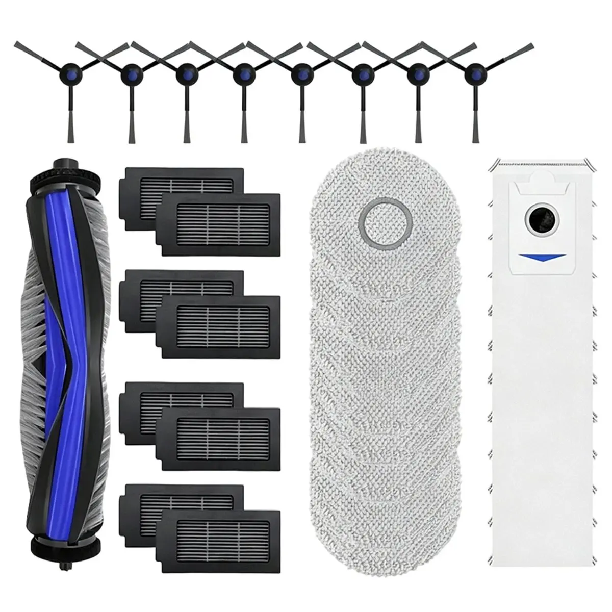【Newest AT03】Replacement Parts for Spotless Max BCRDW3B BCRDW3BAB BCRDW3BX Main Side Brush Mop Filter Dust Bag