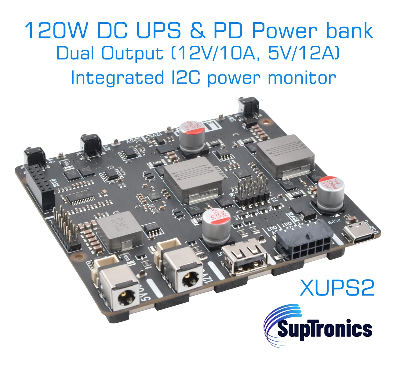 

DC UPS and PD power bank board for SBC Raspberry Pi and Embedded Systems Jetson modules